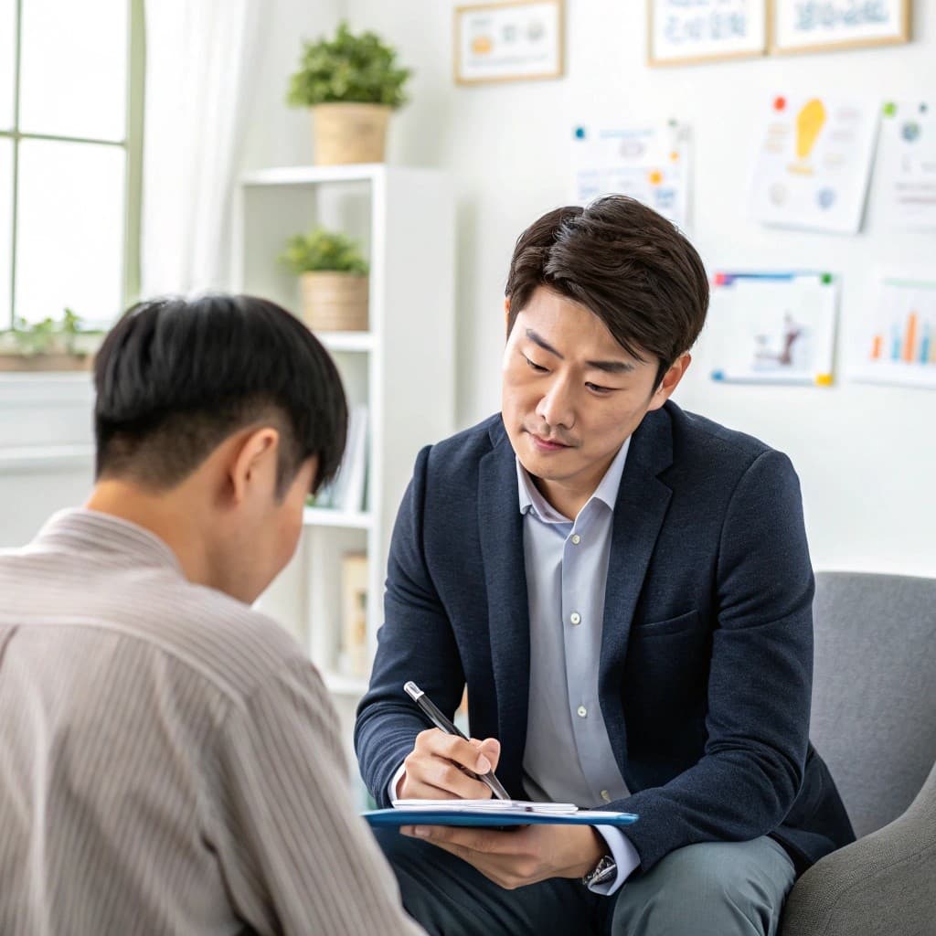코칭의 어려움에 직면하여 고민하는 코치의 모습